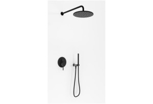 KOHLMAN AXEL ZESTAW PRYSZNICOWY PODTYNKOWY Z DESZCZOWNICA 30CM+SŁUCHAWKĄ BLACK QW210ABR30