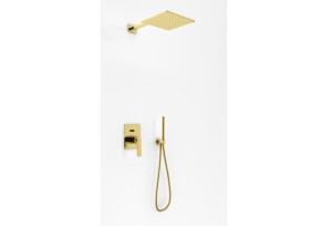 KOHLMAN EXPERIENCE ZESTAW PRYSZNICOWY PODTYNKOWY Z DESZCZOWNICĄ 25CM+SŁUCHAWKA GOLD QW210EGDQ25