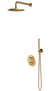 OMNIRES Y termostatyczny system prysznicowy podtynkowy złoty szczotkowany SYSYT05XGLB