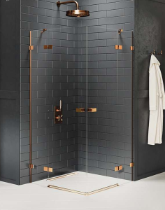 New Trendy AVEXA COPPER BRUSHED Kabina prysznicowa 90x80 cm  EXK-3670