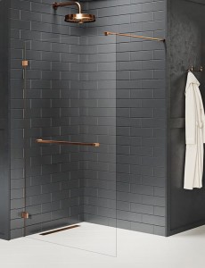 New Trendy AVEXA COPPER BRUSHED Kabina Walk-in 8mm 140 cm Reling  EXK-3791