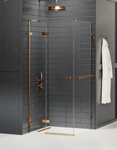 New Trendy AVEXA COPPER BRUSHED Kabina prysznicowa LEWA 90x90 cm Reling EXK-3613