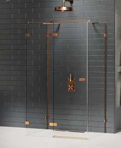 New Trendy AVEXA COPPER BRUSHED Kabina prysznicowa przyścienna LEWA 110x80 cm EXK-3709