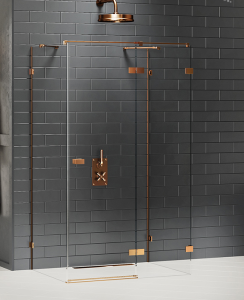 New Trendy AVEXA COPPER BRUSHED Kabina prysznicowa przyścienna PRAWA 120x70 cm EXK-3744
