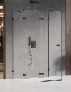 New Trendy AVEXA BLACK Kabina prysznicowa przyścienna LEWA 90x70 cm EXK-2601