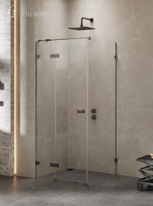 New Trendy AVEXA GUNMETAL BRUSHED Kabina prysznicowa LEWA 80x120 cm EXK-3323