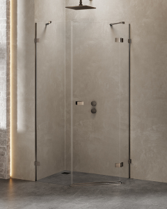 New Trendy AVEXA GUNMETAL BRUSHED Kabina prysznicowa 5-kąt asymetryczna lewa 80x100 cm EXK-3836