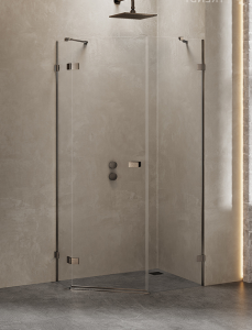 New Trendy AVEXA GUNMETAL BRUSHED Kabina prysznicowa 5-kąt asymetryczna prawa 80x100 cm EXK-3838