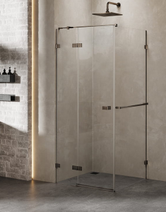 New Trendy AVEXA GUNMETAL BRUSHED Kabina prysznicowa LEWA 100x80 cm Reling EXK-3271