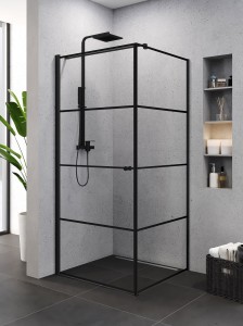 New Trendy SUPERIA BLACK kabina 90x90 cm lewa K-0596