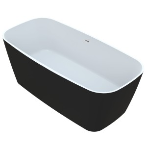 VAYER VOLANS WANNA 151X72 CM KONGLOMERAT Z PRZELEWEM BIAŁO-CZARNA