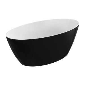 OMNIRES SIENA M+ wanna wolnostojąca biało/czarna 161 x 81 cm SIENAWWBCP