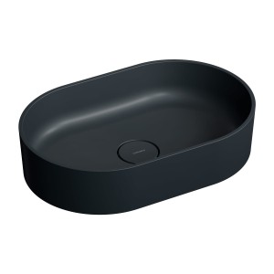 OMNIRES OVO M+ umywalka nablatowa black lava 55 x 36 cm OVOUNBLV