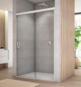 Sanswiss Ronal CADURA 150 cm drzwi prawe rozsuwane dwuczęściowe biały mat CAS2D1500907