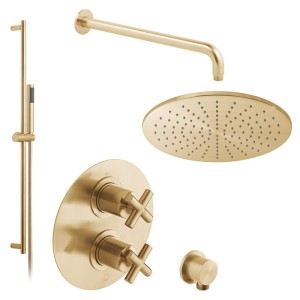 Vado Individual elements zestaw z deszczownicą 30 złoto szczotkowane IND-SS-ELE2-BRG