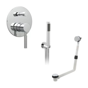 Vado Origins Zestaw wannowy podtynkowy z syfonem z napełnianiem wody ORI-MBS-BF-CP