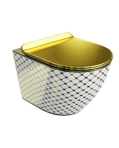 LAVITA Miska wisząca wc Sofi slim Checked Gold