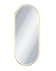 Excellent Corido Lustro owalne LED w ramie aluminiowej złoty połysk 100×50 cm DOEX.CO100.050.GL