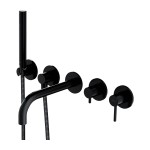 OMNIRES Y bateria wannowa 5-otworowa podtynkowa z długą wylewką czarny półmat Y1237-1BL