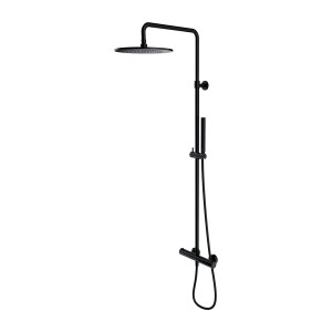 OMNIRES Y czarny termostatyczny system prysznicowy natynkowy Y1244SUBL