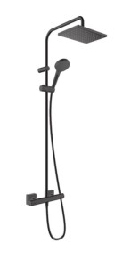 Hansgrohe Vernis Shape Komplet prysznicowy 230 1jet z baterią termostatyczną czarny mat 26286670