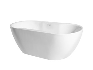 Besco WANNA WOLNOSTOJĄCA NAVIA 150X80 cm + maskownica syfonu z przelewem czarna