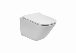 Roca GAP Miska WC podwieszana Rimless Square Compacto 48 cm z deską wolnoopadającą SLIM A34H473000