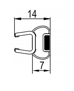 Sanswiss Ronal uszczelka magnetyczna pionowa 6 mm 42356
