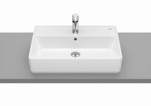 Roca GAP SQUARE Umywalka nablatowa prostokątna, z przelewem 60x42 cm A3270MN000