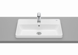 Roca GAP SQUARE Umywalka blatowa prostokątna, z otworem na baterię, z przelewem 60x39 cm A3270YA000