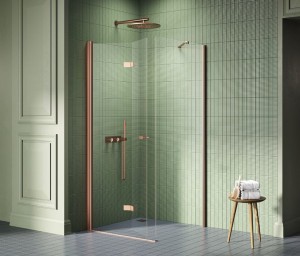 New Trendy NEW SOLEO COPPER BRUSHED kabina drzwi składane lewe 70x70 cm K-2027