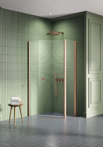 New Trendy NEW SOLEO COPPER BRUSHED kabina pięciokątna drzwi otwierane 80x80 cm K-1700