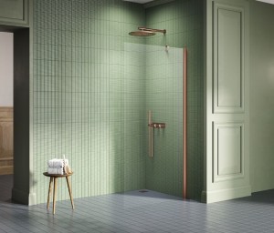 New Trendy NEW SOLEO COPPER BRUSHED WALK-IN ścianka prysznicowa 100 cm K-2104