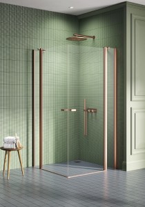 New Trendy NEW SOLEO COPPER BRUSHED kabina drzwi otwierane 120x120 cm K-2026