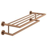 Vado Individual Półka ścienna z drążkiem na ręczniki 60 cm Brąz szczotkowany IND-SPA185B-BRZ