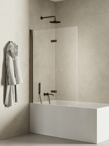 New Trendy NEW SOLEO GUNMETAL BRUSHED parawan nawannowy 100 cm lewy składany P-0141