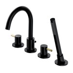 OMNIRES Y czarny / złoty bateria wannowa 4-otworowa Y1232BLGL