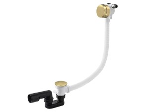 VEDO Przelew wannowy z napełnianiem z korkiem typu klik-klak II CLICK szczotkowane złoto 366C/70/SZ