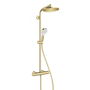 Hansgrohe Crometta zestaw prysznicowy z deszczownicą 24 cm złoty optyczny polerowany 27268990