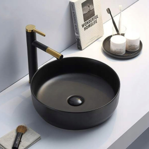 GALATEA Design Bulat Umywalka stawiana na blat 39 cm czarny mat GD112DTMB