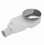 New Trendy Syfon brodzikowy Thino, kolor biały z pokrywą w kolorze chromu, wykończenie polerowane S-0038