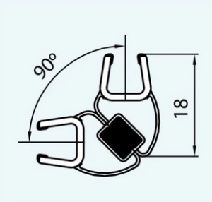 Sanswiss Ronal uszczelka magnetyczna pionowa 6 mm 42352.KD.2000