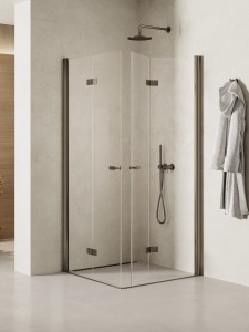 New Trendy NEW SOLEO Gunmetal Brushed kabina drzwi składane 70x70 cm K-2241