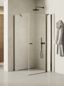 New Trendy NEW SOLEO GUNMETAL BRUSHED kabina drzwi otwierane 120x120 cm K-2172