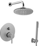 PAFFONI LIGHT ZESTAW PODTYNKOWY Z DESZCZOWNICĄ 225 mm STAL SZCZOTKOWANA LIG015ZSC3A.ST