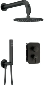 Deante Silia Zestaw prysznicowy podtynkowy z BOXem mieszaczowym - z głowicą prysznicową 25 cm nero BXYYNQSM