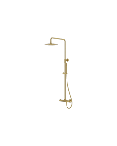 LAVITA ORION BRUSHED GOLD Natynkowy zestaw prysznicowy termostatyczny z deszczownicą 5900378341659
