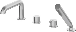 Deante Silia Bateria wannowa 4-otworowa z zestawem prysznicowym stal szczotkowana BQS_F14M