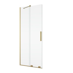 Ronal AMALIA D35SE2 80 cm drzwi lewe do kabiny z wejściem narożnym rozsuwanym dwuczęściowym złoto szczotkowane D35SE2L0801307
