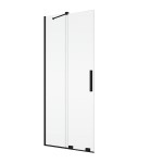 Ronal AMALIA D35SE2 120 cm drzwi lewe do kabiny z wejściem narożnym rozsuwanym dwuczęściowym czarny mat D35SE2L1200607